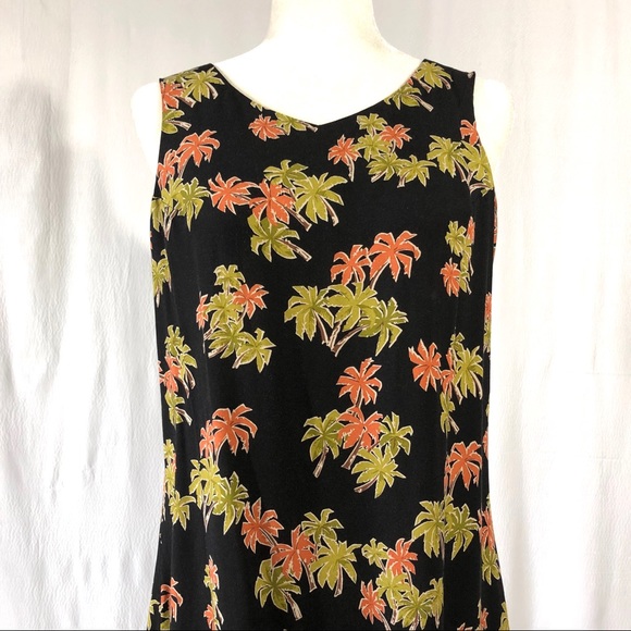 Nani Hawaii Sleeveless Black Palm Tree Print Dress - Picture 2 of 8